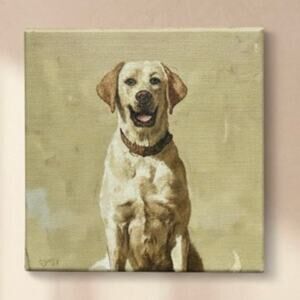 Darren Gygi Yellow Labrador Home  Collection Hanging Canvas Print 5”x5”